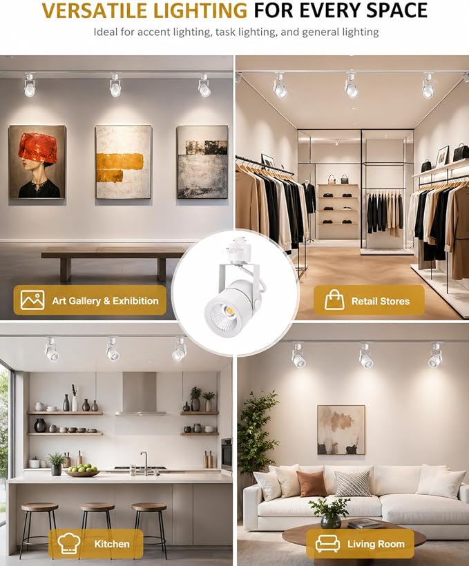 12 Pack LED Track Lighting Heads with Remote, 2700K-6500K Stepless Color Dimming H Type Track Light Fixtures, 10W 1000LM Dimmable Ceiling Spotlight for Kitchen Accent Art,White