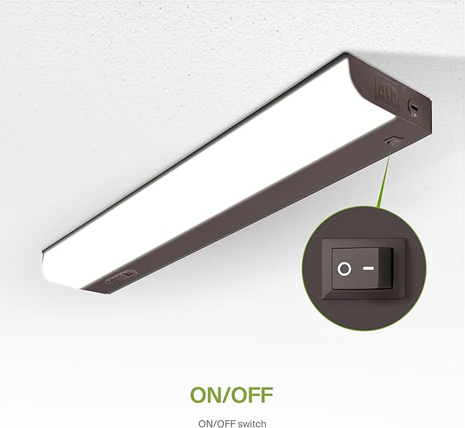 ASD 20 Pack 18 Inch Hardwired LED Under Cabinet Lights, On/Off & 5CCT Switch 2700K-5000K, 10W 807LM CRI90, Direct Wire Low Profile Linkable Fixture, Dimmable Under Counter Kitchen Lighting, Bronze, UL