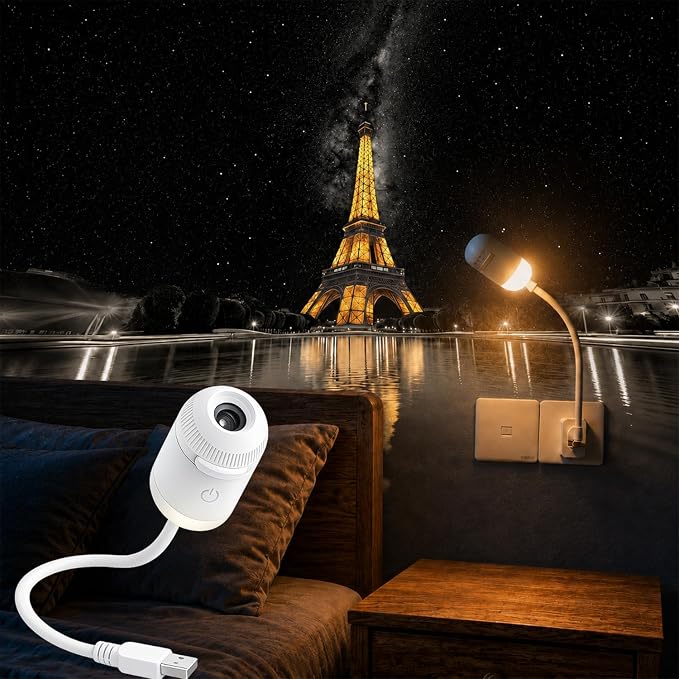 Galaxy Star Night Light Projector, 2-in-1 Portable with 12 Projection Films, 360° Adjustable Control Eye‑Caring LED Night Light for Kids Adults Bedroom Home Ceiling Car Decor Gift (Black)