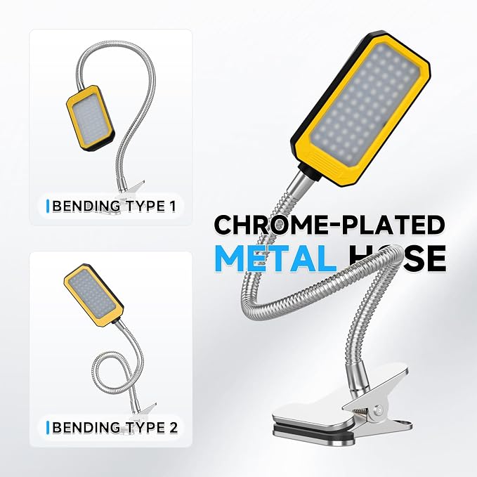 LED Machine Light, Gooseneck Lamp, Clamp-on Gooseneck Light — 2500 lumens, 120 Volts, with a clamp Base, Ideal as an Industrial Lighting Work lamp for Machine Tools and lathes, 25W (Model: J1203)