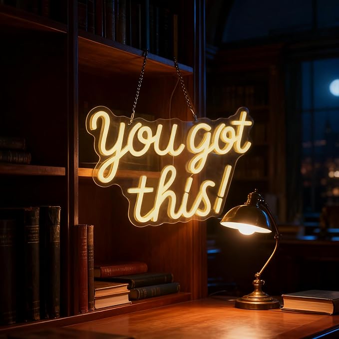 You Got This Neon Sign Dimmable LED Neon Light for Wall Decor | Inspirational You Got This Sign Lights for Home, Bedroom, Office, Student Dorm, Classroom, Party Decor& Motivational Gift