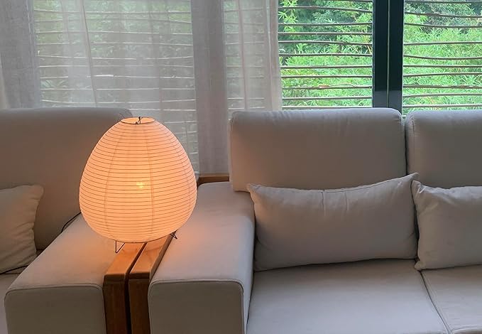 11.4inch Egg-shaped Table Lampshade,Chinese Paper Lantern,Festival Decoration (White)
