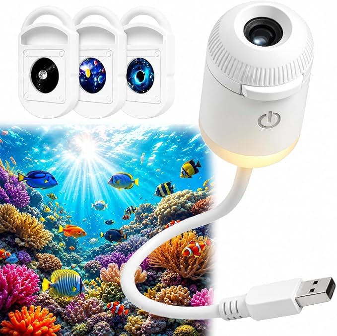 Galaxy Projector Night Light, 2-in-1 Holographic Star 5d Ocean Projector Plug and Play hd Star Smart Dynamic Ceiling Projectors Lamp 360° Space Starry Sky USB Projection