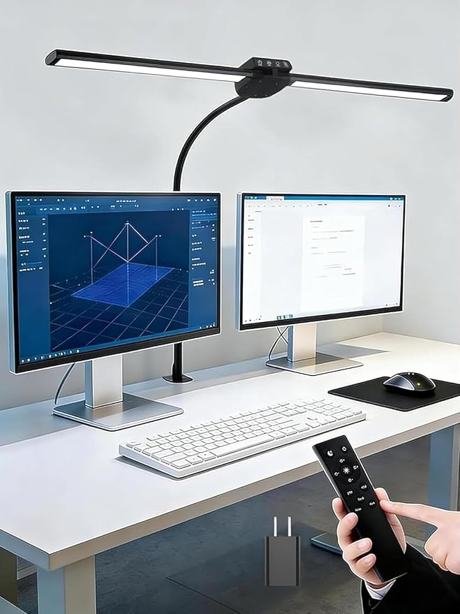 LED Desk Lamp for Home Office,5 Color+9 Brightness Office Desk Lamp,1200Lumen Eye Protection Desk Light,Computer Light with Remote Control & Timer for Office/Monitor/Computer/Study/Puzzle