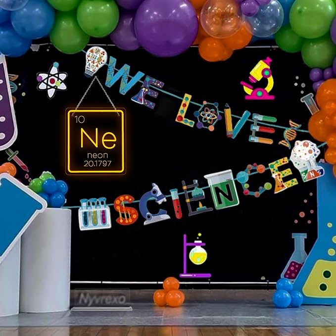 Ne Neon Sign Science Classroom Decor Chemistry class Periodic Table Signs Adjustable Brightness Student LED Neon Lights Light Up Colorful Neon Signs Suitable for Classroom Science Labs