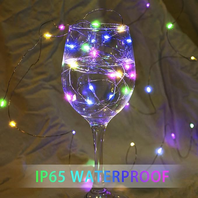 12 Pack Rainbow Fairy Lights 7Ft 20 LED Twinkle String Lights 3 Modes Battery Operated Waterproof Firefly Starry for Mason Jar Party Wedding Easter Valentines Day Table Centerpieces,Pastel