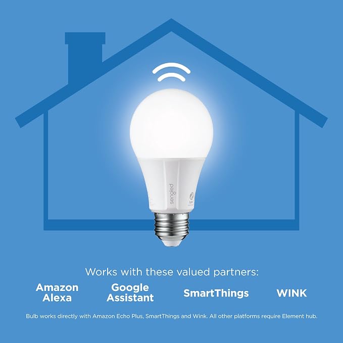 Sengled Zigbee Smart Bulb, Smart Hub Required, Works with SmartThings and Echo with built-in Hub, Voice Control with Alexa and Google Home, Daylight 60W Equivalent A19 Alexa Light Bulb, 1 Pack