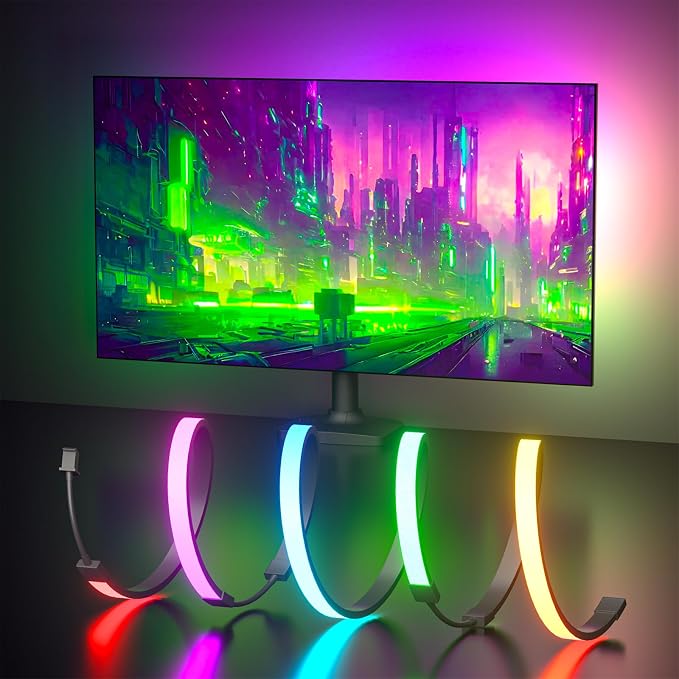 MIHEAL Gaming Monitor Light, Backlight with Screen Color sync Effect for 32inch Computer Monitor, Compatible with Windows
