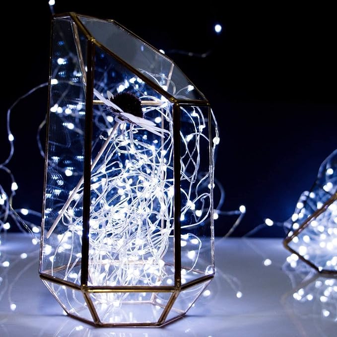 Brightown 12 Pack 7ft Battery Operated Fairy Lights for Holiday Decor | 20 LED Silver Wire Starry Light for Table Centerpieces, Mason Jars DIY Picture Walls Shelves Arts Crafts Trees Branches Decor