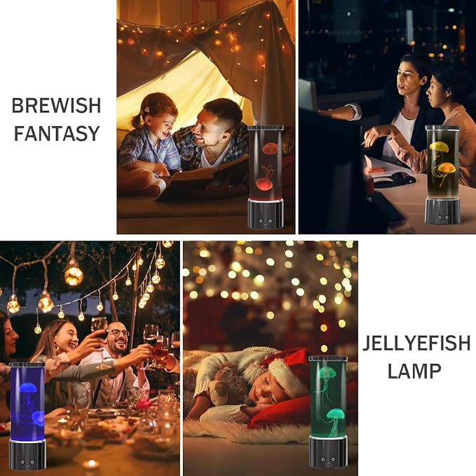 Jellyfish Lamp, LED Jellyfish Tank Table Lamp with Remote Control,17 Color Changing Dimmable Aquarium Night Light for Home Decor & Christmas Birthday Gifts