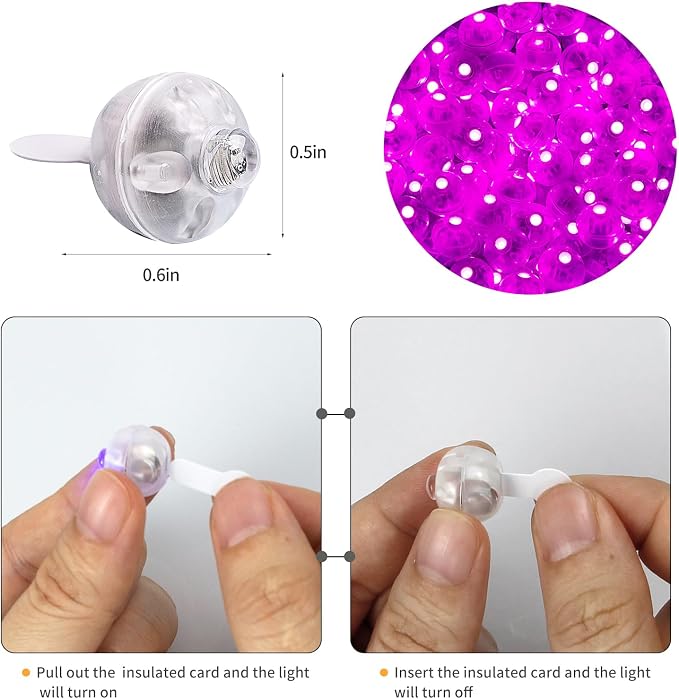 Aogist 200Pcs Pink Balloon Lights with Hook,Long Standby Time,Waterproof Mini Light for Birthday Party Wedding Christmas Halloween Easter Decorative (Steady)