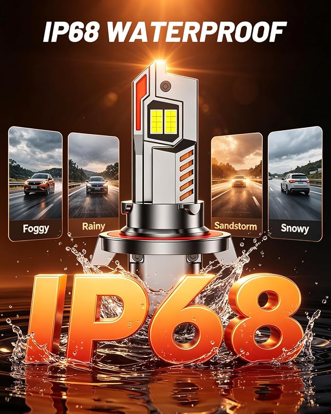 𝐇𝟏𝟑/𝟗𝟎𝟎𝟖 𝐅𝐨𝐠 𝐁𝐮𝐥𝐛𝐬, 𝟖𝟎𝟎𝟎𝟎𝐋𝐌 𝟏𝟔𝐗 Super High Output, 100000+ Longer Lifespan, 6500K Cool White, CANbus Ready Error Free, IP68 Waterproof, Pack of 2