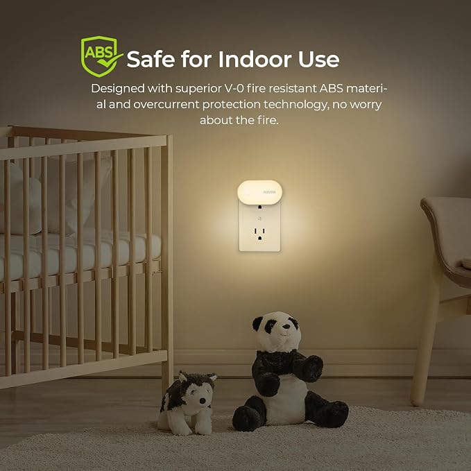 AUVON High Lumen (1-120lm) LED Night Light, Motion & Light Sensor, 4 Packs | Plug-in Nightlight, Dimmable Brightness for Bedroom, Bathroom, Hallway, Kitchen, Basement, Storage Room, Living Room