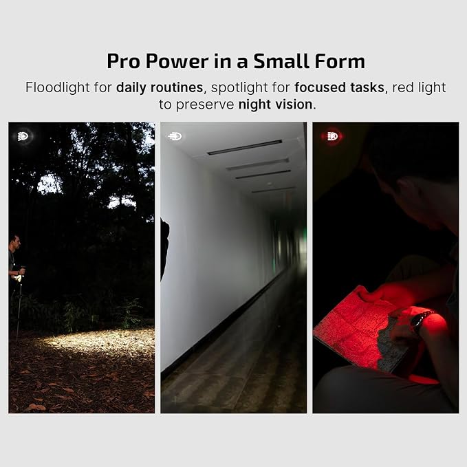 OLIGHT Oclip Pro Rechargeable EDC Clip-on Flashlight, Orange | Red Light, 500 Lumens Floodlight, Spotlight, Pocket-Sized, USB-C Charging, Magnetic, for Work, Signaling, Outdoor or Home Use