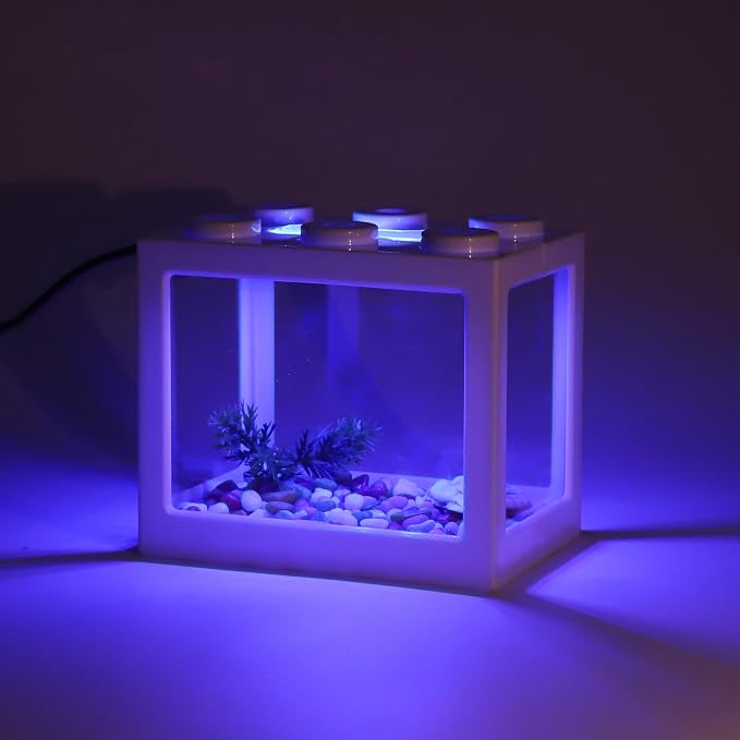 Mini Aquarium Light 0.5-2 Gallon Desktop Aquarium Blue USB LED Light