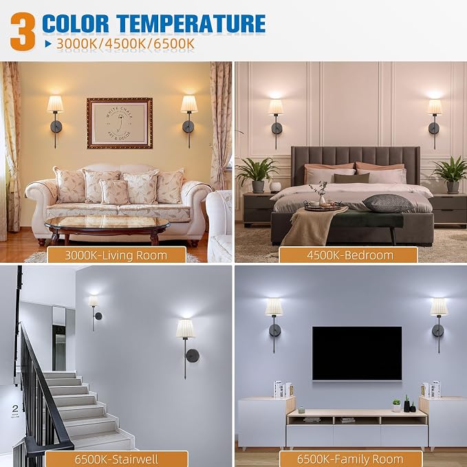 19.9 inch Battery Operated Wall Sconce Set of 2,Beige Black Rechargeable Wall Lights with 5200mAh Dimmable Bulbs and Remote,9 Colors Wireless Wall Lamps for Bedroom Living Room Decor