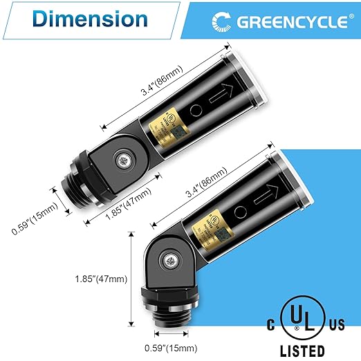 Dusk to Dawn Sensor,Greencycle 2PK Photocell Sensor for Outdoor Lights Auto On/Off, Waterproof IP65 Photo Cell for Outdoor Lighting, Flood Light, Lamp Post - Energy Saving & Easy Install