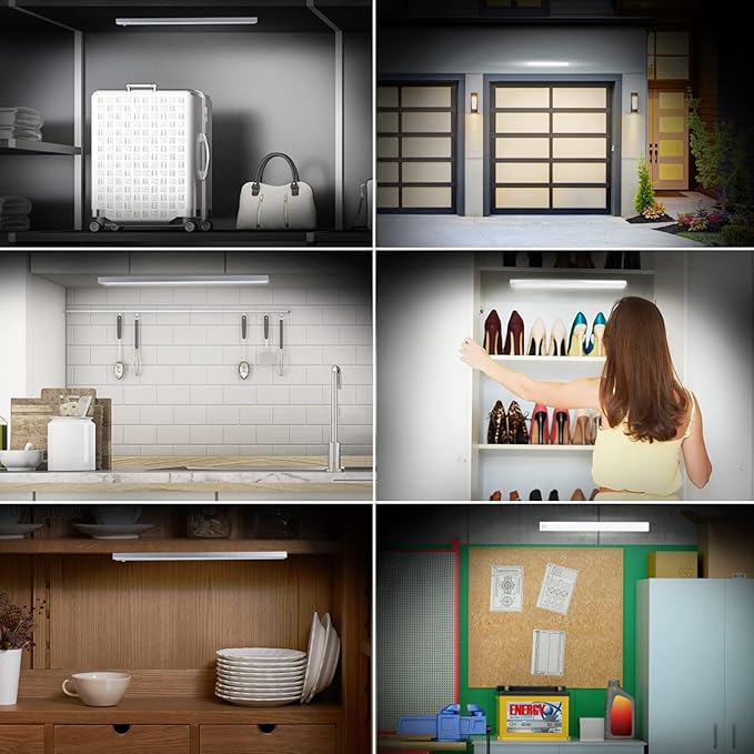 Alivation 84 LED Motion Sensor Light Indoor, Magnetic Closet Lights for Under Cabinet Lighting, Wireless 3200mah Rechargeable Battery Operated, Dimmable, Bright 5500K Daylight, 120 Days Run Time