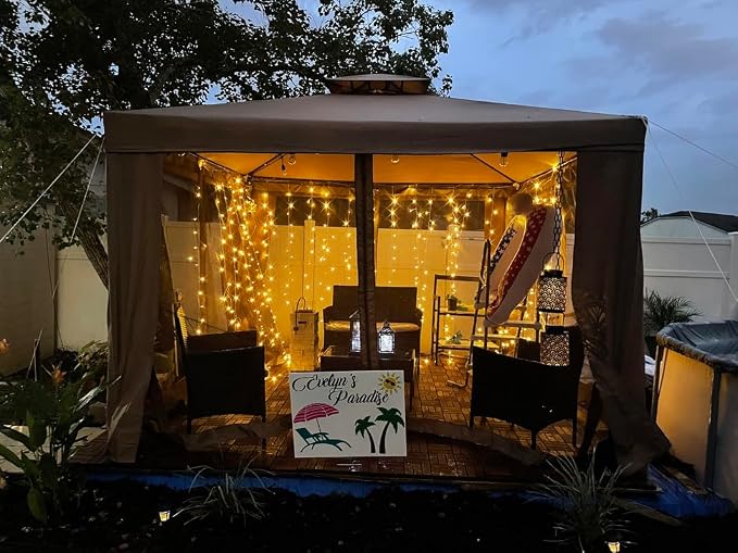 LE 594 LED Curtain Lights for Bedroom Wall, Plug in Window Hanging Fairy String Lights, Indoor Outdoor Wedding Party Backdrop Lights, Twinkle Lights for Patio Decor (20x10ft, 27 Strings, 9" Apart) | 27 Hang Down String Lights, XL Size, 9" Apart, Weddin...