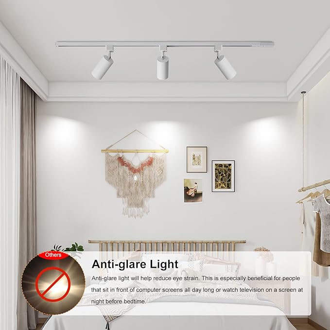VANoopee GU10 Track Lighting Heads H Type White LED Track Light Heads Compatible with Halo Style System, MR16 GU10 Base Adapter Ceiling Spot Light Fixture Direction Adjustable, Pack of 4, No Bulbs