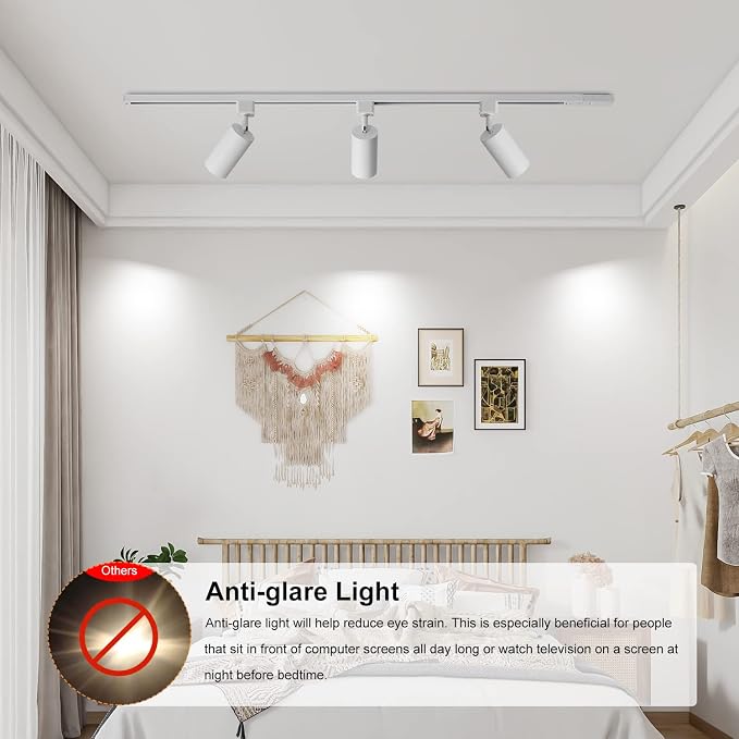 VANoopee 12-Light GU10 LED Track Lighting Kit, White (No Bulbs) | 13FT H Type Track Lighting Rail, Floating Canopy Connector, Modern Kitchen Track Lighting Fixtures Ceiling Spot Light