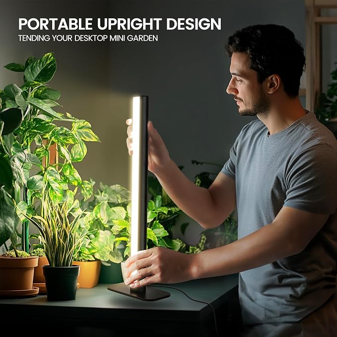 Grow Lights Indoor Plants, 20W 169 LED Full Spectrum with Timer | Hanging Plant Growth Light with Adjustable Dimmable On/Off Switch,16.8in Height Stand Vertical Lamp for Seed Starting Growth