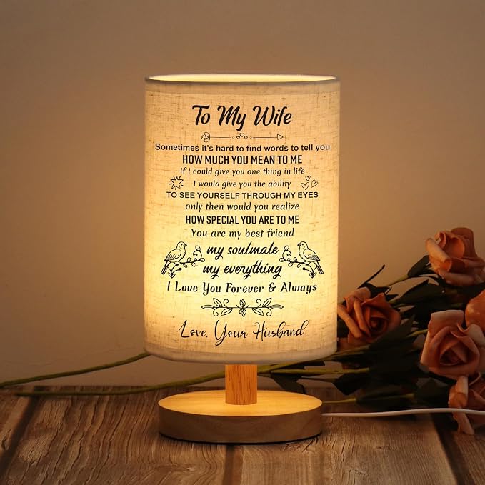 WSYEAR Gifts for Wife from Husband LED Table Lamp Romantic Wedding Anniversary I Love You Gifts for Women Her Best Wife Birthday Gift Ideas to My Wife Presents