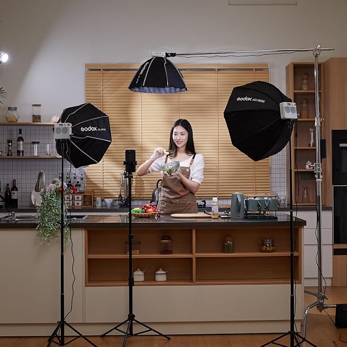 Godox ML100Bi Bi-Color LED Video Light, 120W 34300Lux@1M CRI 97+ TLCI 98+ 2800K-6500K, 11 FX Effects Photography Light, Portable LED Continuous Light