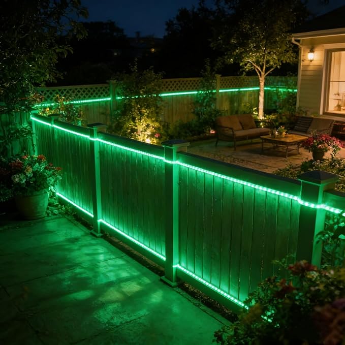 LED Rope Lights, 99ft 110V Waterproof Rope Lights for Outside, Outdoor String Lights, Ideal for Eaves, Backyards Garden, Christmas Decoration(Green)