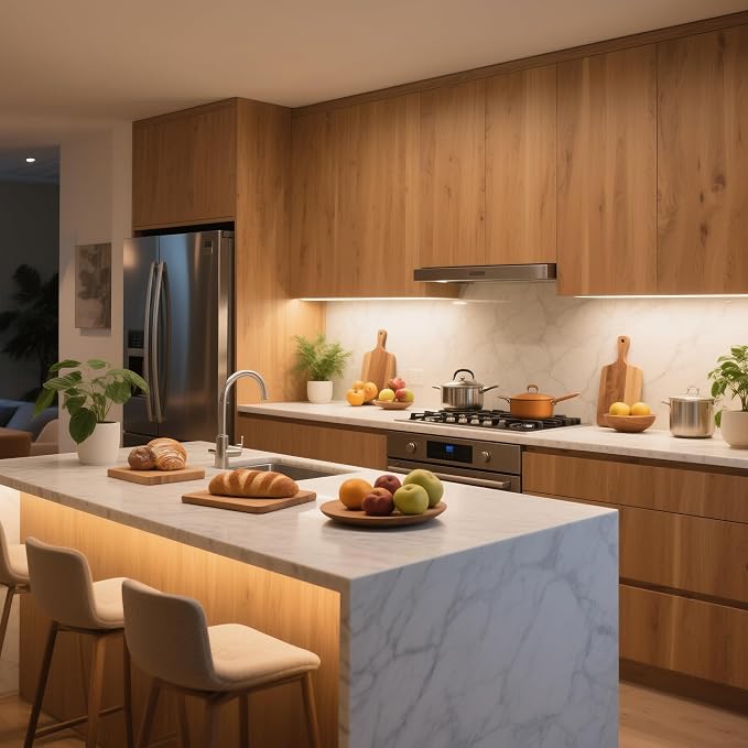 96inch Plug in Under Cabinet Lighting Strip for Kitchen, 120V Bright LED Under Counter Lights 6000k White Slim, Luces para Cocina Bajo Gabinete Under Shelf Wired Light for Sink/Workbench/Bookshelf