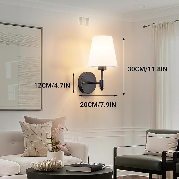 Peel and Stick Wall Sconces, Stick On Wall Sconce Set of 2, Battery Operated Wireless Adhesive Wall Lights, Corn Bulb with 10000mAh Battery, Easy Install for Bedroom Living Room Wall Decor