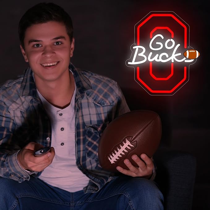 University Neon Sign for Wall Decor Football Neon Light for Man Cave | Dimmable University Led Sign for Fans, Bedroom, Dorm, Game Room,Bar Party Decor, Birthday Gifts for Men 13.7*11.6In