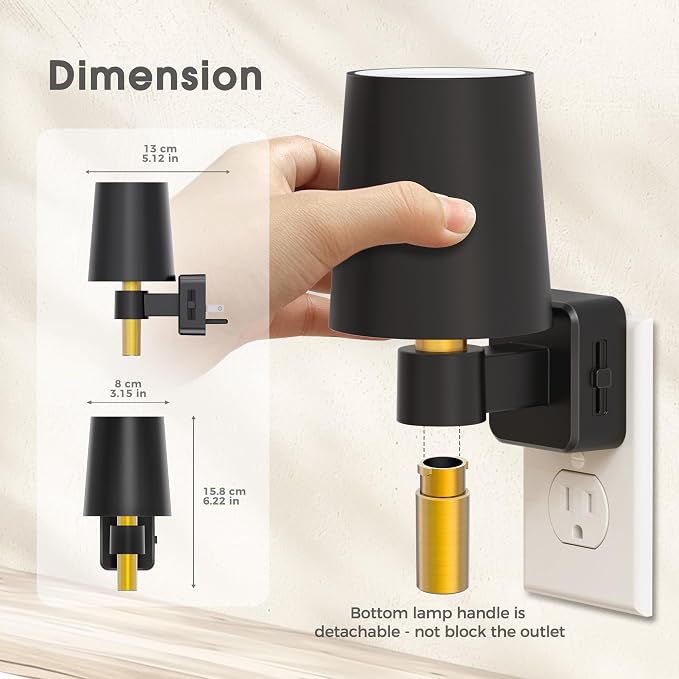 Night Light, Dimmable Night Lights Plug into Wall, Daylight White | Dusk to Dawn Sensor, 0-100LM, Plug in NightLight, Vintage Night Light Compact for Hallway Bedroom Stairwa