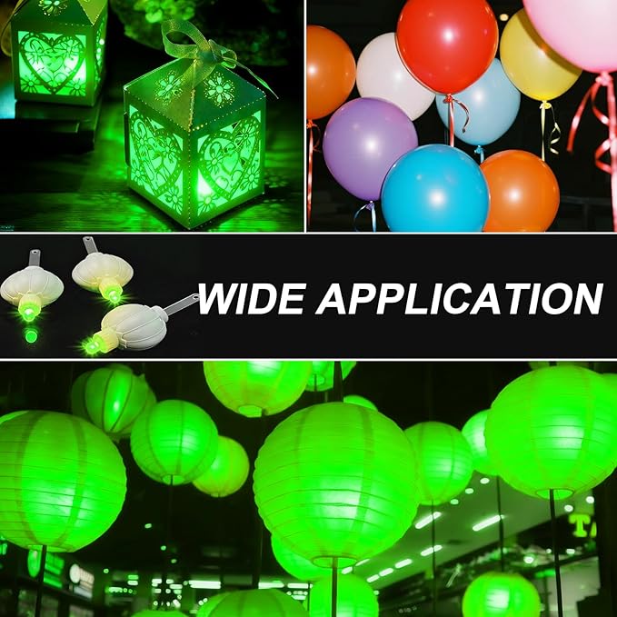 Aogist 48 Pack Small LED Lights Battery Powered Waterproof Hanging Light Last 48 Hours for Paper Lanterns,Balloons,Floral,Weddings & Festival Christmas Decorations,Green