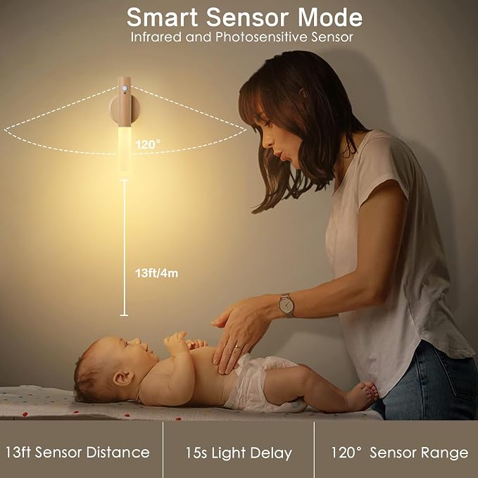Montford Wall Sconces Set of Two Battery Operated, Motion Sensor Night Light Magnetic Wall Light Rechargeable Wall Sconce, Peel and Stick Sconce Lights for Hallway