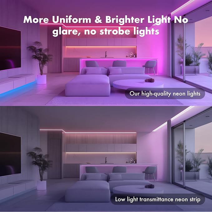 SILFU Neon Rope Lights, 40FT RGB LED Strip Lights | Waterproof IP67 LED Lights for Bedroom, DIY Design, Music Sync, 44Key Remote Control, Multiple Modes for Bedroom,Decoration