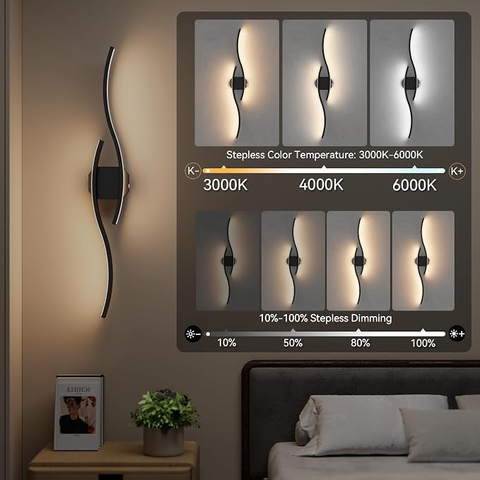 hunhun 40 Inch Battery Operated Wall Sconces, Wireless Wall Sconce with Remote Control, Rechargeable Sconces 3000K-6500K, RGB Dimmable Wall Lights for Living Room, Hallway, Bedroom (40 inch 1Pack)