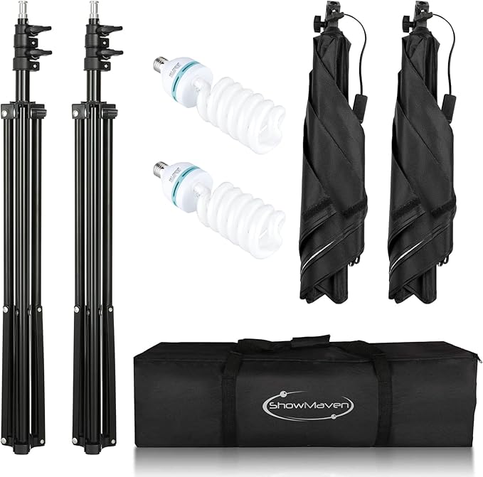 Softbox Lighting Kit, Studio Lights with 2 135W Bulbs 5500K Continuous Photography Lighting Kit for Filming Portrait Product Shooting Photography Video Recording