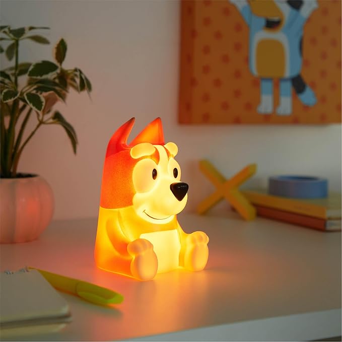 Bluey Bingo Squishy Night Light 6" LED Soft Mood Lamp for Decor, Kids Bedrooms, Collectors & Gift Giving