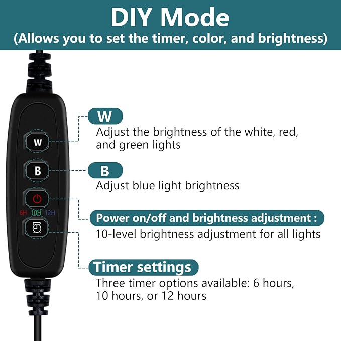 Uncle Yang LED Aquarium Light for 18 to 24 Inch Aquarium LED Light 11W | Auto On Off with Timer Adjustable Brightness Memory Function with Extendable Bracket for Planted Tank