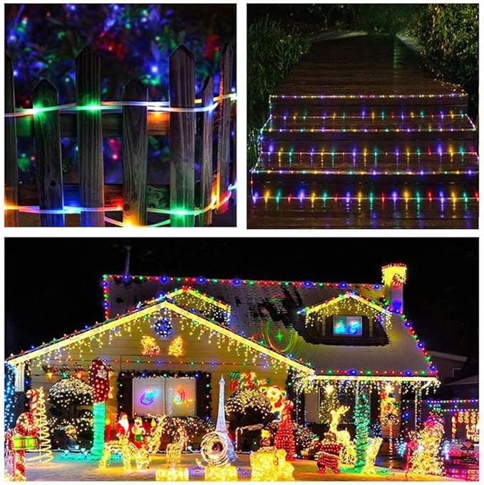 Solar Rope Lights, 66 Feet 200 LED 8 Modes Solar Rope String Lights Outdoor Fairy Lights Rope Waterproof Tube Lights with Solar Panel for Outdoor Indoor Home Decoration Garden Patio Parties