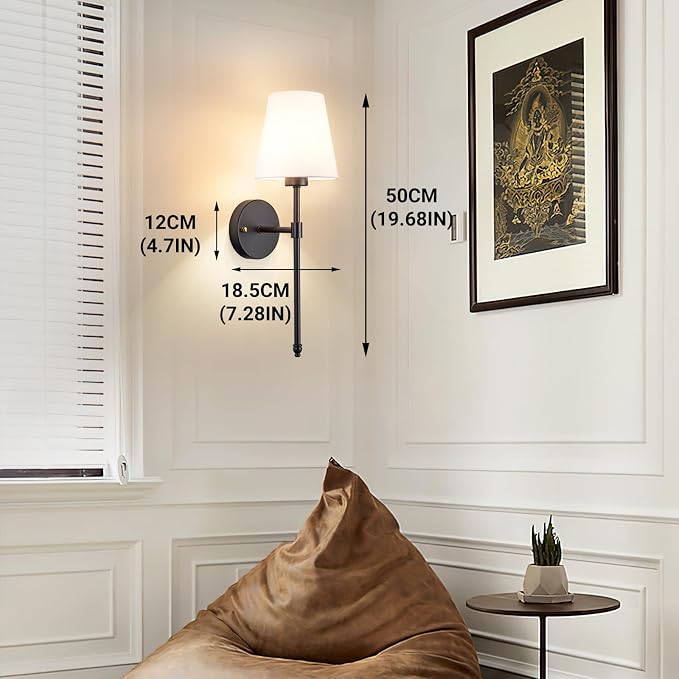 Peel and Stick Wall Sconces, Stick On Wall Sconce Set of 2, Battery Operated Wireless Adhesive Wall Lights, Corn Bulb with 10000mAh Battery, Easy Install for Bedroom Living Room Wall Decor