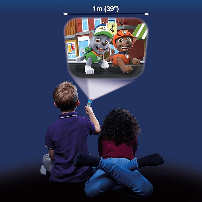 Brainstorm Paw Patrol Nickelodeon Torch & Projector - Handheld Flashlight & Image Toy, 24 Color Cartoon Themed Images, Project 1 Meter, Kids Ages 3+
