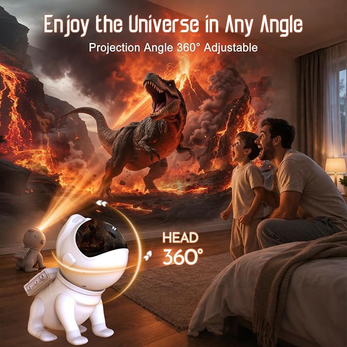 Upgraded Planetarium Projector with White Noise & Bluetooth Speaker, Astronaut Space Light Galaxy Projector for Bedroom, Ceiling Star Night Lights for Kid Adult Mood Lighting with Timer, Bedroom Decor