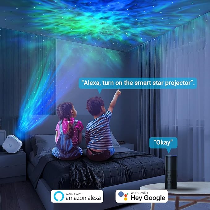 Galaxy Projector,Star Projector Galaxy Light,Northern Lights Projector,Aurora Starlight Projector,Rotatable Nebula Lamp,Smart APP&Voice Control,24H Timer,LED Night Light Projector for Adult Kids White