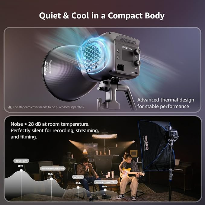 amaran Halo 200x Compact 200W Bi-Color COB Light,LED Studio Light | Bowens Mount 2,700K - 6,500K,9 Lighting FX Continuous Lighting for Photography Recording Streaming APP Control