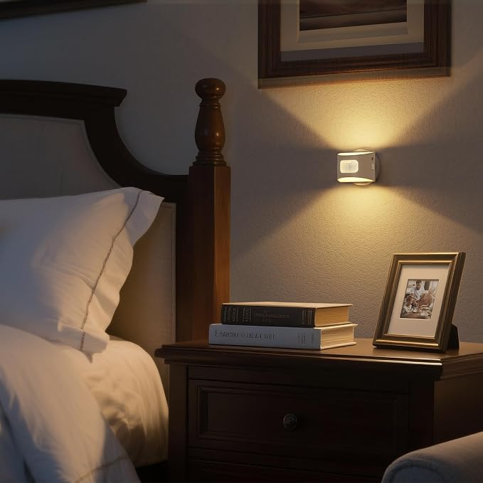 Motion Sensor Night Light Indoor, Rechargeable Night Lights | Magnetic Stick-On Stair Lights 3000K Warm White, Battery Operated lights for Hallway,Kitchen,Closet,Bedroom