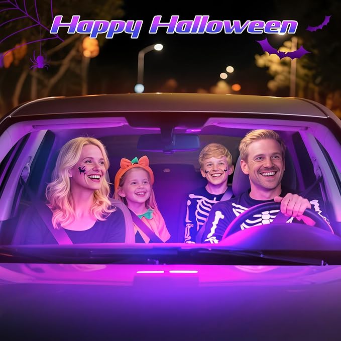 Winzwon Car Interior Lights, LED Lights for Halloween Car Accessories | Christmas White Elephant Gifts for Him Men Women Teen Boys, APP Control with USB Port Color Change Lights for Truck Decor