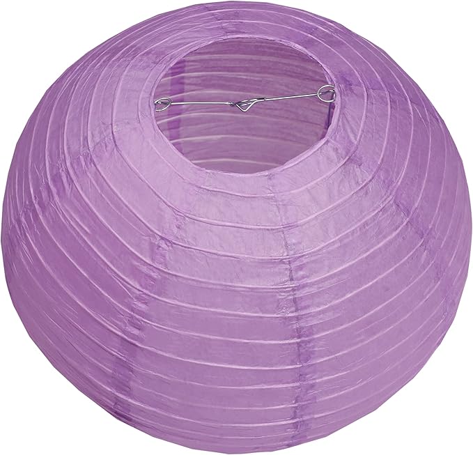Pack of 3 Round Paper Lanterns Lamp Wedding Birthday Party Decoration (Lilac, 10"/25CM)