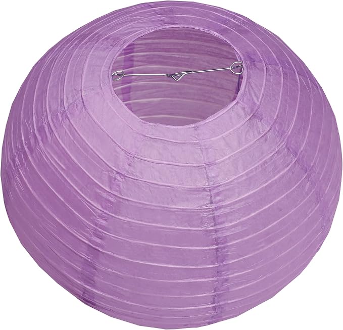 Pack Of 6 Round Paper Lanterns Lamp Wedding Birthday Party Decoration (Lilac, 6"/15CM)